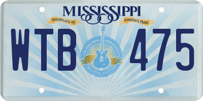 MS license plate WTB475