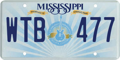 MS license plate WTB477