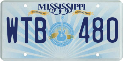 MS license plate WTB480
