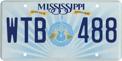 MS license plate WTB488
