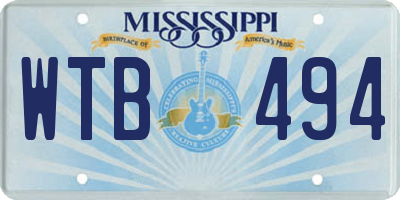 MS license plate WTB494