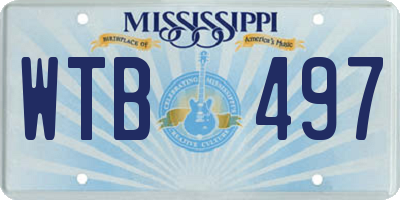 MS license plate WTB497