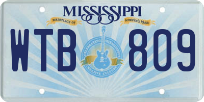 MS license plate WTB809