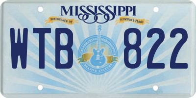 MS license plate WTB822