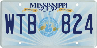MS license plate WTB824