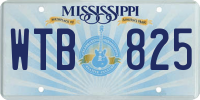 MS license plate WTB825
