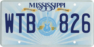MS license plate WTB826