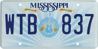 MS license plate WTB837