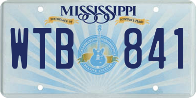 MS license plate WTB841