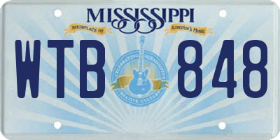 MS license plate WTB848