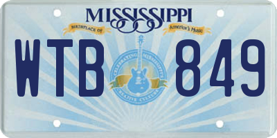 MS license plate WTB849