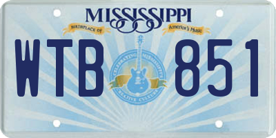 MS license plate WTB851
