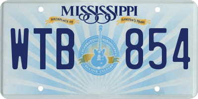 MS license plate WTB854