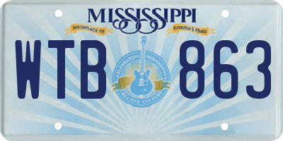 MS license plate WTB863