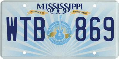 MS license plate WTB869