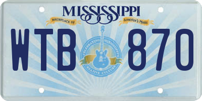MS license plate WTB870