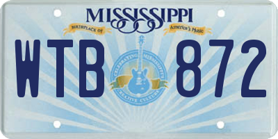 MS license plate WTB872