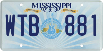 MS license plate WTB881