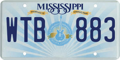MS license plate WTB883