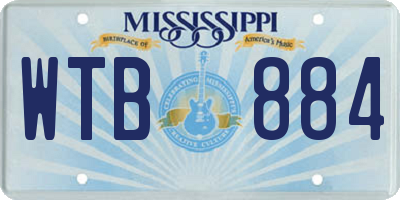 MS license plate WTB884