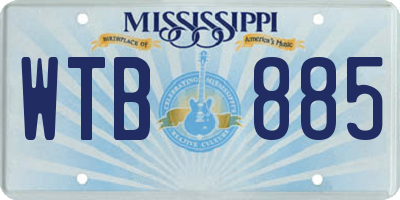 MS license plate WTB885