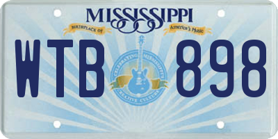 MS license plate WTB898