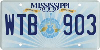 MS license plate WTB903