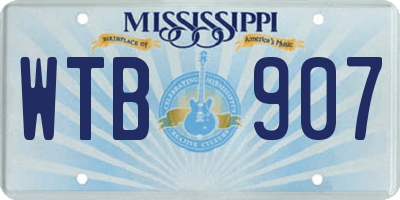 MS license plate WTB907