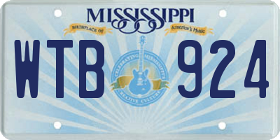 MS license plate WTB924