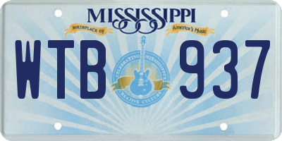 MS license plate WTB937