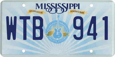 MS license plate WTB941