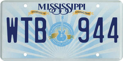 MS license plate WTB944