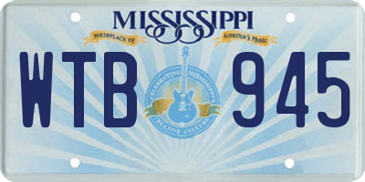 MS license plate WTB945