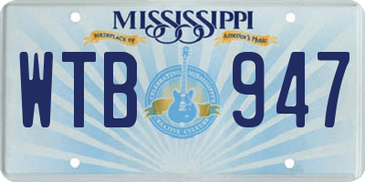 MS license plate WTB947
