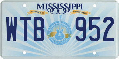 MS license plate WTB952