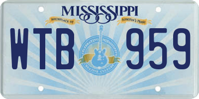MS license plate WTB959