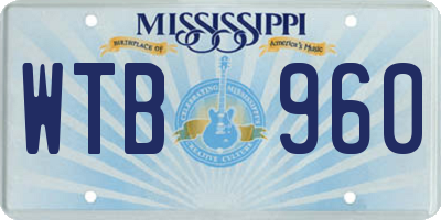 MS license plate WTB960