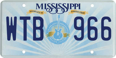MS license plate WTB966