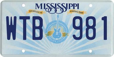 MS license plate WTB981