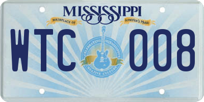 MS license plate WTC008