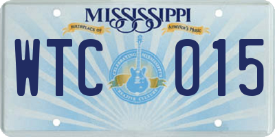 MS license plate WTC015