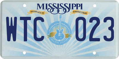 MS license plate WTC023
