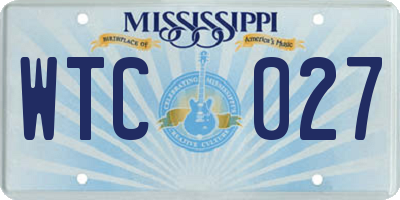 MS license plate WTC027