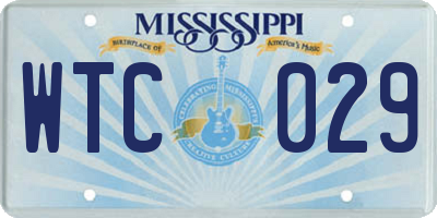 MS license plate WTC029