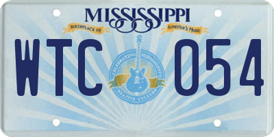 MS license plate WTC054