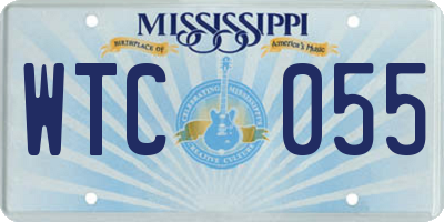 MS license plate WTC055