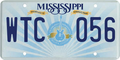 MS license plate WTC056
