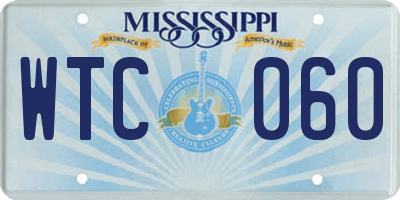 MS license plate WTC060