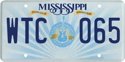 MS license plate WTC065
