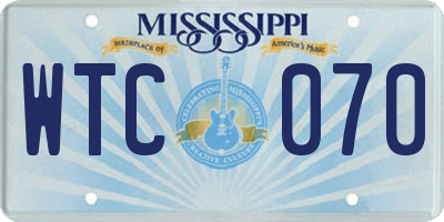 MS license plate WTC070